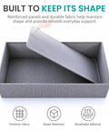 Deep Dresser Drawer Organizers 4 Pack Slick Fabric Closet Bins That Clean Up Messy Bedrooms Fits Like A Glove with top open view.