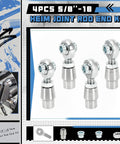 Heavy Duty Five Eighths Inch Heim Joints Rod End Kit With Chromoly Panhard Bar Right And Left Hand Thread Tube Adapter And Jam Nut For Steering Suspension And Traction Bars Includes Two Pairs, four silver rod ends