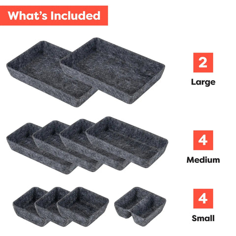 Ikea Alex Drawer Organizer Set 10 Piece Modular Felt Trays For Drawer Storage Dark Finish Totally Perfect Fit
