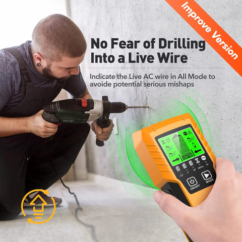 Top Tier Electronic Stud Finder Wall Scanner With Hella Precise Wood Stud And Joist Tracking Plus No Sweat Live Electrical Wire Alert And Bright Lcd Readout For Smooth Diy Work