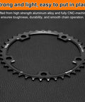 42T 130 BCD Aluminum Narrow Wide Chainring for Road Bikes CNC Machined 174mm Outer Diameter shown on black background