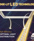 Image of 1 By 2 Foot LED Flat Panel Light With No Fuss 5CCT Color Temperature 2700K To 5000K showing edge-lit technology and beam angle.