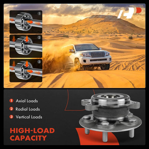 Two Front Wheel Bearing and Hub Assemblies Set 5 Lug For Toyota Camry 2018 To 2024, RAV4 2019 To 2023, high-load capacity