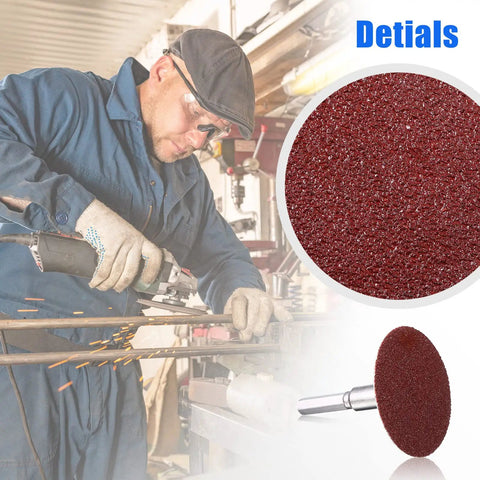 Worker using 150 Piece 2 Inch Die Grinder Sanding Disc Set With 36 60 80 Grits For Surface Prep Sanding Grinding Polishing And Burr Removal