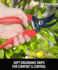 ComfortGEL Bypass Hand Pruner With Three Quarters Inch Cut Capacity Red Handle trimming green branch