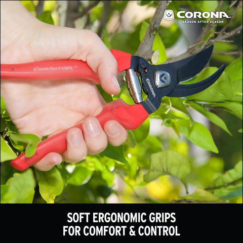 ComfortGEL Bypass Hand Pruner With Three Quarters Inch Cut Capacity Red Handle trimming green branch