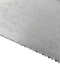 Close-up of the blade of the Kickass Eight Inch Dovetail Saw With Beefy Rolled Brass Back and Classic Walnut Grip.