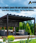 Heavy Duty Knitted Mesh Tarp 10x12ft Black Shade With Grommets Built Tough Blocks Sixty Percent Light used on patio pergola
