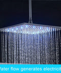 UMJIGF Shower System Black Shower Faucet Set with Led Digital Display, 8 Inch LED waterfall shower head with flowing water.