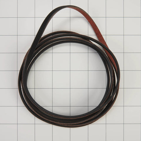 OEM Dryer Drum Belt Replacement 6 By 7 By 1 Inch Black Durable Genuine OEM Part For Smooth Tumble Drying Easy Install Works Like A Champ Fits Most Domestic Dryers High Quality Belt For Long Lasting Performance, coiled black dryer belt on grid