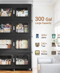 Heavy Duty 600 Gallon Storage Bins 8 Pack Beast Mode Stackable Boxes with Snap on Lids and Grippy Wheels for Major Home Organization Collapsible Plastic Containers in Black displaying organized items in a modern living room setting.