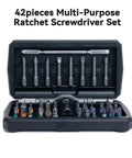 All In One Magnetic Screwdriver Set With 8 Long Bits And 32 Short Bits, Ratcheting Handle, Magnetic Tips, And Handy Storage Case