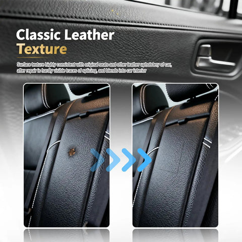 Heavy Duty PU Leather Repair Patches 2 Count 8X4 Inch EZ Peel Self Adhesive Vinyl Tape for car seat texture repair.