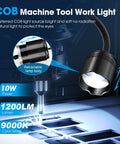 1200 Lumen Magnetic Work Light With Extendable 16 Inch Gooseneck And Strong Magnetic Base in machine tool setting