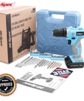 Your Go To Cordless Drill Set 50 Piece 12V Power Driver Kit with Rechargeable Battery and Bits in Tough Toolbox Case