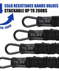 Heavy Duty Pull Up Assistance Bands Set 260lbs Resistance For Pull Ups And Strength Training With Adjustable Nylon Straps