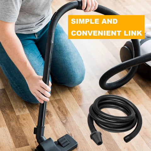 Ultra Long 157 Inch Locking Vacuum Hose Dust Collection Kit For Woodworking Power Tools With Wet Dry Shop Vac And Miter Saw Adapters That Fit All Sizes Perfectly For Heavy Duty Workshop Use, black hose on floor