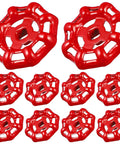 Red Cast Iron Ball Hand Wheel Handles With Flat Bottom Pack Of 10 for outdoor water shutoff valves, heavy duty metal valve replacement