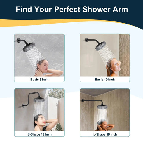 Solid Brass Shower Arm With Flange 6 Inch Wall Mounted Pipe Extension For Fixed Shower Head And Handheld Showerhead In Oil Rubbed Bronze Easy Breezy Install Durable Leak Resistant Construction