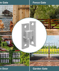 4 Pack Heavy Duty Gate Hinge Set with farm, fence, barn, and garden gate applications, stainless steel, industrial grade.