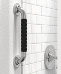 24 Inch Designer Bath Grab Bar With Anti Slip Silastic Soft Grip, Heavy Duty ADA Compliant 500 Lbs Weight Capacity, Brushed Nickel Finish