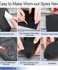 Step-by-step guide using 7 Sheets Shoe Sole Repair Patch Kit Non Slip Protector Pads For Worn Bottoms, Noise Reduction Rubber Soles.