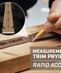 Pro Grade 9.5 Inch Trim Bar And Pry Bar Set with ruler, high carbon steel, measuring wood, beveled edges, professional carpentry tool