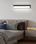 32.3 Inch Modern Rectangle Black Matte LED Vanity Light Over Mirror Bar 4000K Daylight Wall Sconce For Bathroom above bed