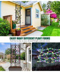 Tall 5.25 Ft Garden Trellis Iron Pipe Metal Plant Support for Climbing Ivy Vines and Roses in outdoor settings with lights