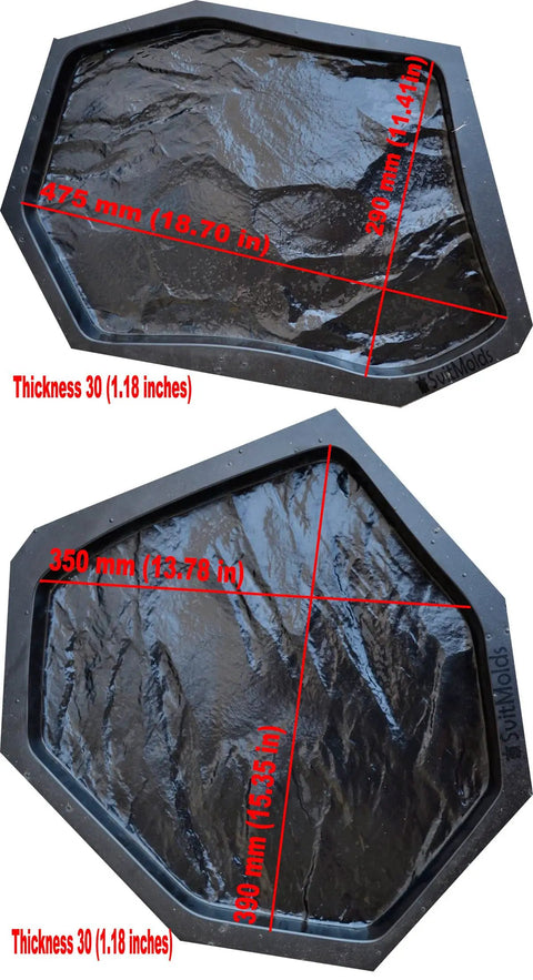 Concrete Molds 6 Piece DIY Plastic Molds Set For Flagstone Paving Stones Patio Garden Walkways And Paths With Textured Surfaces