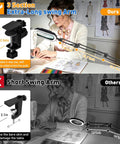 Comparison of 12X Ultra Long 3-Section Swing Arm Lighted Magnifying Glass With Stand and a short swing arm lamp.