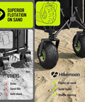 Massive 400L Collapsible Beach Wagon With 10 Inch Balloon Wheels For Sand highlighted on sandy terrain.