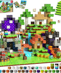 150 Piece Magnetic Blocks Set With 6 Base Plates, featuring various colored blocks and base plates in a creative build scene