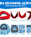 All-In-One Spin Mop Replacement Kit for RinseClean 2-Tank System With 16 Microfiber Refills, Scrubber Head, Triangle Base and Adjustable 31-63in Handle Built for EasyWring RinseClean Compatibility, red scrubber head and microfiber mop refill