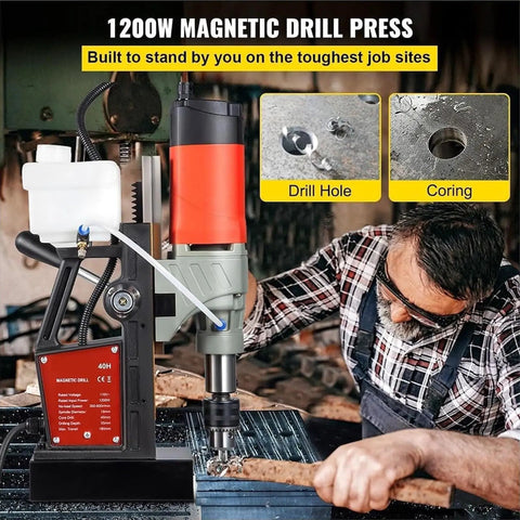 Ditch heavy lifting with this beastly 11 Piece Electric Magnetic Drill Press, 1200W, drilling on tough job sites with precision.