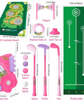 Toddler Golf Set For Boys And Girls Ages 2 3 4 With Upgraded Kids Golf Cart, Putting Mat, And Cornhole Board, Durable Safe Design