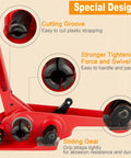 Beefy Heavy Duty Poly Strapping Tensioner And Cutter Handheld Banding Tool close-up showing cutting groove and sliding gear