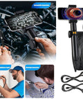 Built Like A Tank Compact Borescope With Flex Head For Snaking Through Tight Conduits On Rough Crewsites Fully Waterproof Industrial Endoscope Pumping Out Crisp Live Action Feed used for automobile inspection.