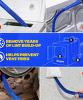 Two Piece Dryer Vent Cleaner Kit With Lint Vacuum Attachment And Flexible Dryer Lint Brush In Use