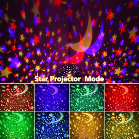 Star Projector Night Light With Timer For Kids 360 Degree Rotating Moon And Stars Sky Projector Lamp colorful projection