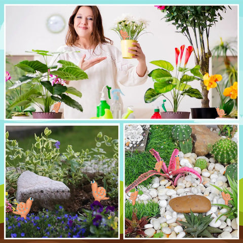 Six Pack Ceramic Water Sensor Set For Plants Moisture Monitor And Humidity Meter Cute Garden Decor For Potted Plants And Houseplants Easy Plant Care Tool Great Gift For Garden Lovers, six ceramic snail sensors in potted plants