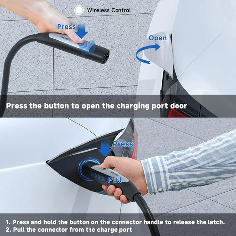 Built Like A Tank Level 2 Ev Charger For Tesla Packing 32 Amps for easy wireless control and charging port operation.