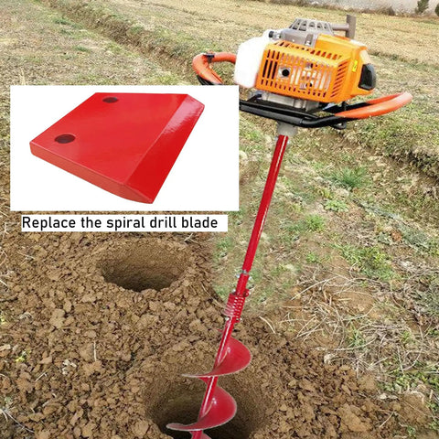 Heavy Duty 6 Inch Red Replacement Blade For Earth Auger With Durable Manganese Steel And Carbon Tungsten Coating in field setting