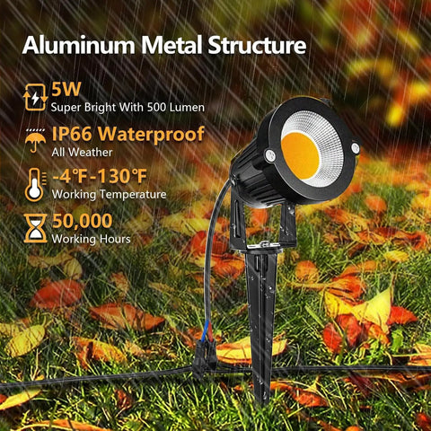 Close-up of a 5W LED from Low Voltage Outdoor Landscape Lighting Kit 10 Pack 5W COB LEDs 500LM Each 12V Waterproof Garden Path Lights