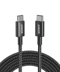 Anker USB-C to USB-C braided charging cable, dual-ended, black, 10 ft, 100W