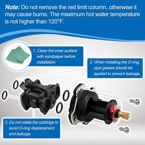 Mixer Cap And Pressure Balancing Unit Kit For Shower Valves K304 And K11748 Includes GP800820 Cartridge And GP77759 Cap guide