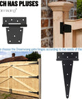 Heavy Duty Gate Hinges Three And A Half Inch Black Iron Strap Hinges For Wood Fence Gate And Vinyl Shed Door With Screws