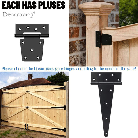 Heavy Duty Gate Hinges Three And A Half Inch Black Iron Strap Hinges For Wood Fence Gate And Vinyl Shed Door With Screws