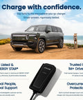 Electric vehicle charging with Built Tough Portable Level 2 EV Charger 32 Amp Fast Charging For All Electric Vehicles And PHEVs.