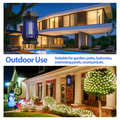Ultimate Indoor Outdoor Bug Zapper For Mosquitoes And Flies, 4200V Electric Grid With 20W Blue UV Light Attracts Insects